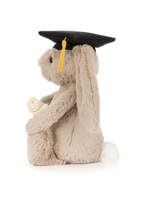Jellycat Bashful Bunny Graduation Outfit knuffel 31 cm - detail 5 beige