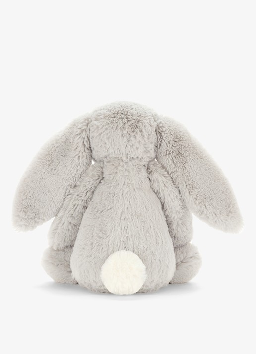 Jellycat Bashful Silver Bunny knuffel 31 cm - achterkant 2 grijs