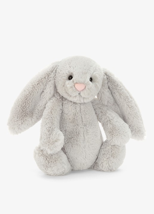 Jellycat Bashful Silver Bunny knuffel 31 cm - voorkant 3 grijs