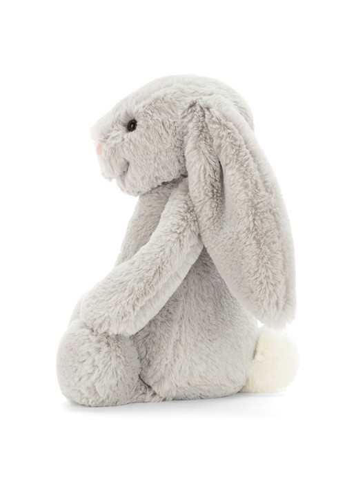 Jellycat Bashful Silver Bunny knuffel 31 cm - detail 4 grijs