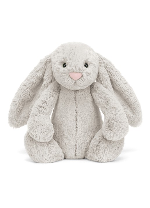 Jellycat Bashful Silver Bunny knuffel 31 cm - detail 5 grijs