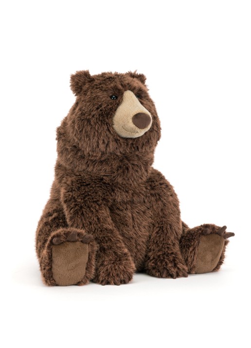 Jellycat Bizzlestomp Bear knuffel 40 cm - voorkant 2 bruin