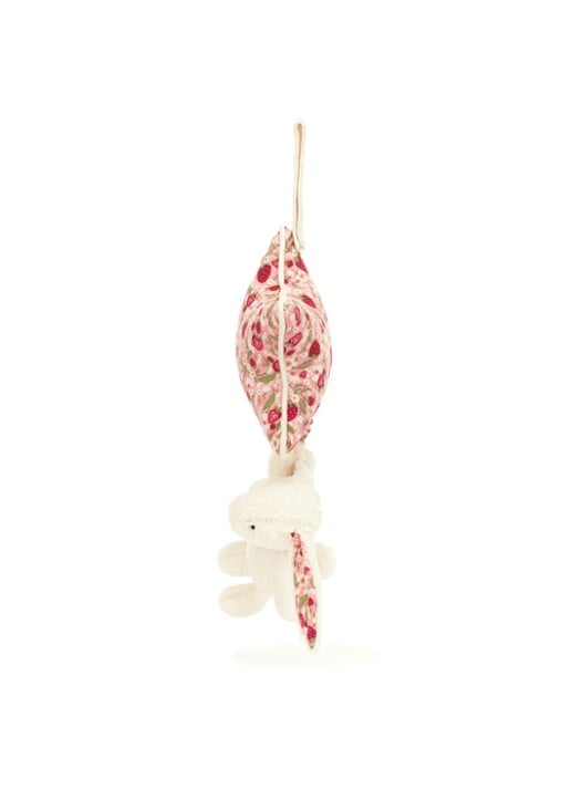 Jellycat Blossom Cream Bunny 'Berry' muziekknuffel 30 cm - detail 4 roze