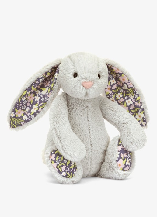 Jellycat Blossom Silver Bunny 'Bloom' knuffel 18 cm  - voorkant 2 multicolor