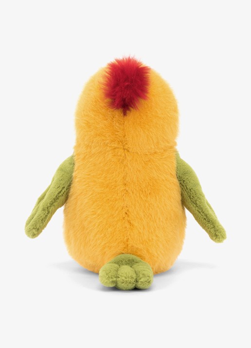 Jellycat Budgeby Parrot knuffel 26 cm - achterkant 3 geel