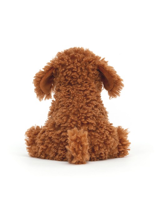 Jellycat Cooper Doodle Dog knuffel 23 cm - detail lichtbruin