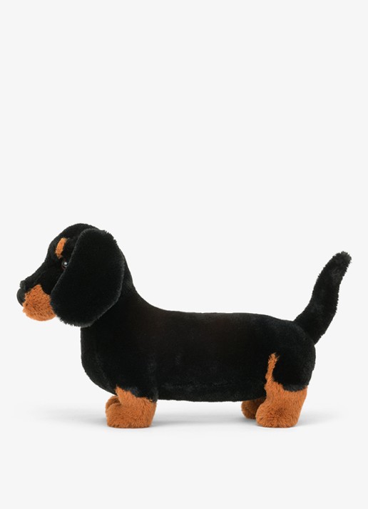Jellycat Freddie Teckel knuffel 17 cm - detail zwart