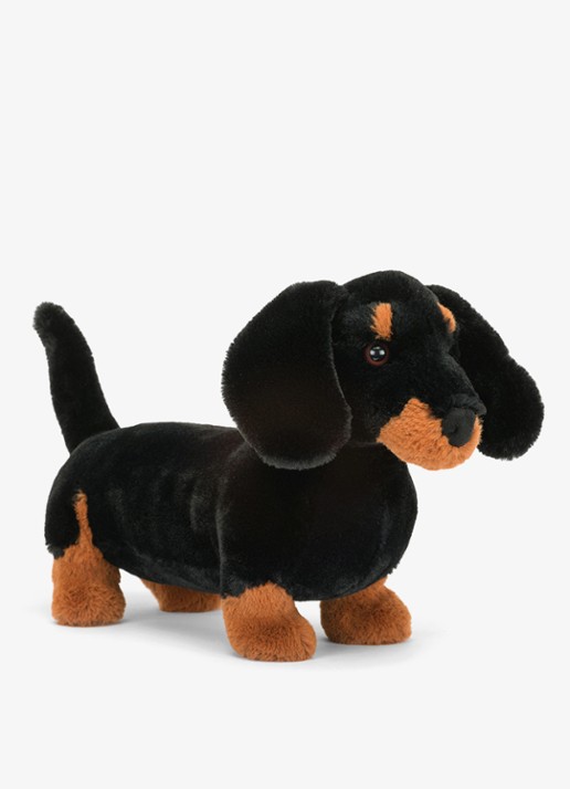 Jellycat Freddie Teckel knuffel 17 cm - voorkant 2 zwart