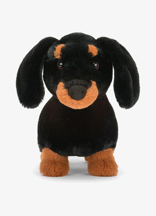 Jellycat Freddie Teckel knuffel 17 cm - voorkant 3 zwart