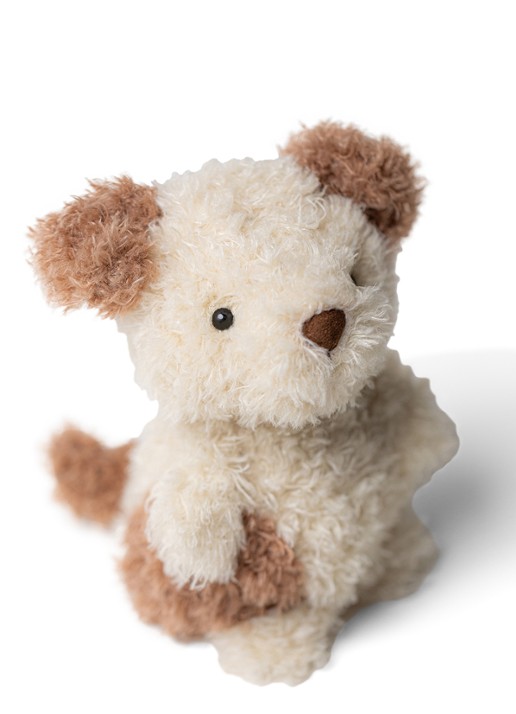 Jellycat Little Pup knuffel 18 cm  - voorkant 4 beige