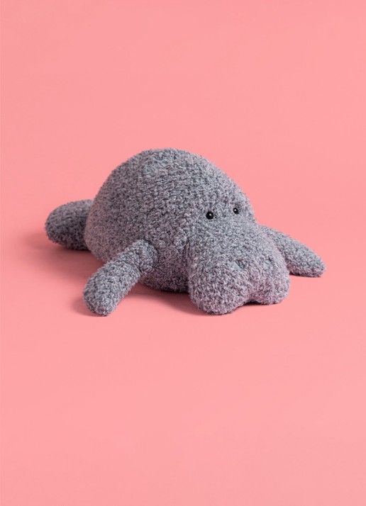 Jellycat Maffles Manatee knuffel 19 cm - voorkant 7 grijs