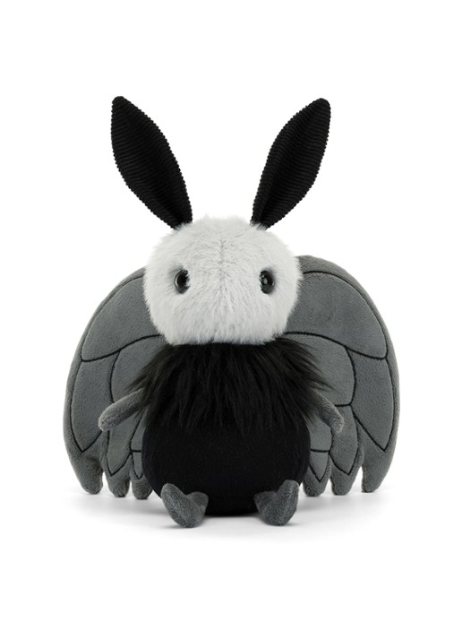 Jellycat Miff Mothman knuffel 21 cm - detail zwart