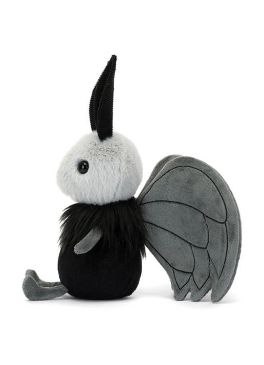 Jellycat Miff Mothman knuffel 21 cm - detail 2 zwart