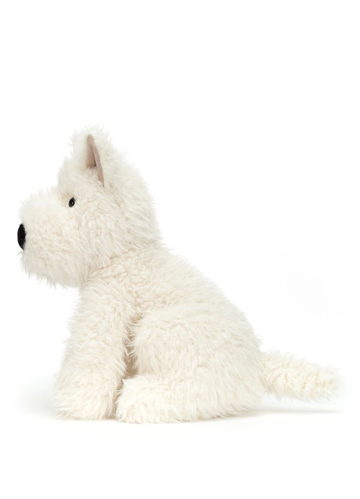 Jellycat Munro scottie dog knuffel 23 cm - voorkant 2 wit