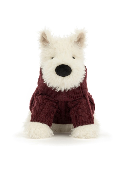 Jellycat Munro Scottie Dogwinter Jumper knuffel 25 cm