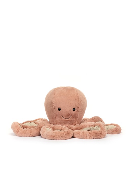 Jellycat Odell Octopus knuffel 140 cm - voorkant 4 oudroze
