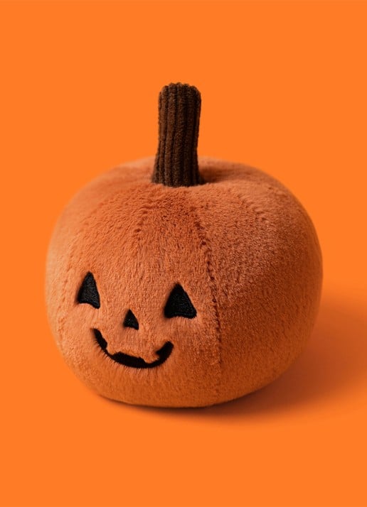 Jellycat Ooky Jack O Lantern knuffel 10 cm  - detail 2 oranje
