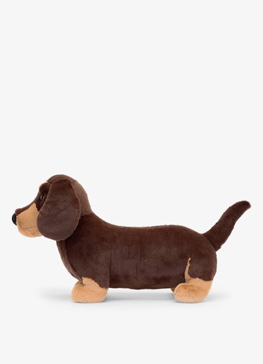 Jellycat Otto Sausage Dog knuffel 19 cm - detail multicolor