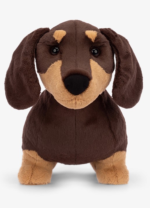 Jellycat Otto Sausage Dog knuffel 19 cm - voorkant 3 multicolor