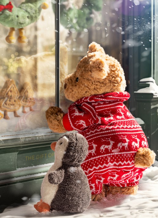 Jellycat Peanut Penguin knuffel 24 cm - voorkant 3 antraciet