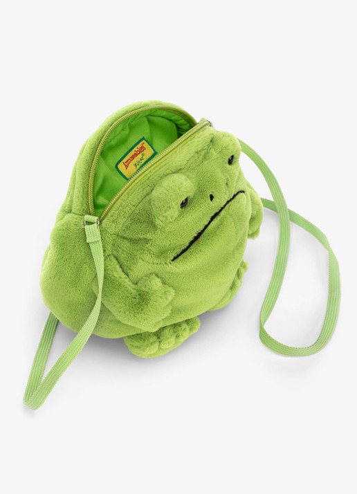 Jellycat Ricky Rain Frog knuffeltas 17 cm - detail multicolor