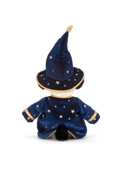 Jellycat Rufferty Puppy Wizard Outfit knuffel 31 cm - achterkant 8 donkerblauw