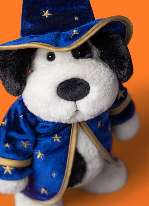 Jellycat Rufferty Puppy Wizard Outfit knuffel 31 cm - detail 2 donkerblauw