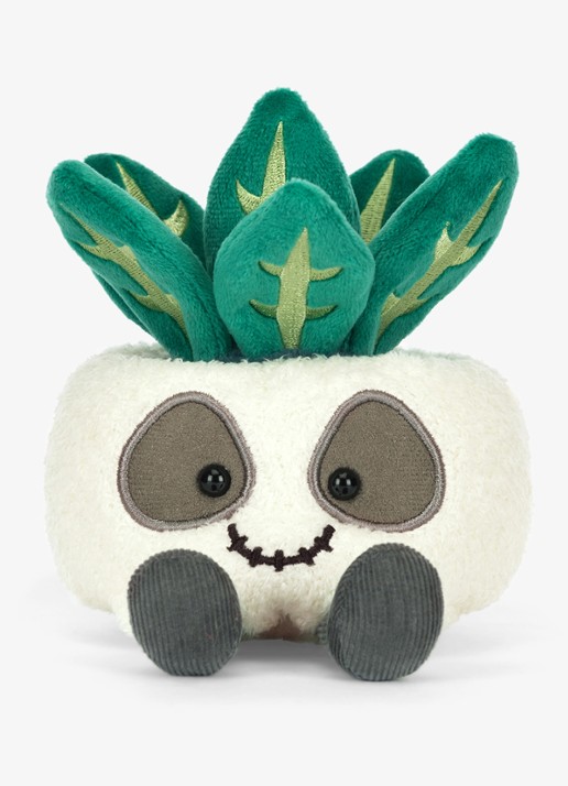 Jellycat Skull Planter knuffel 14 cm - voorkant 3 beige