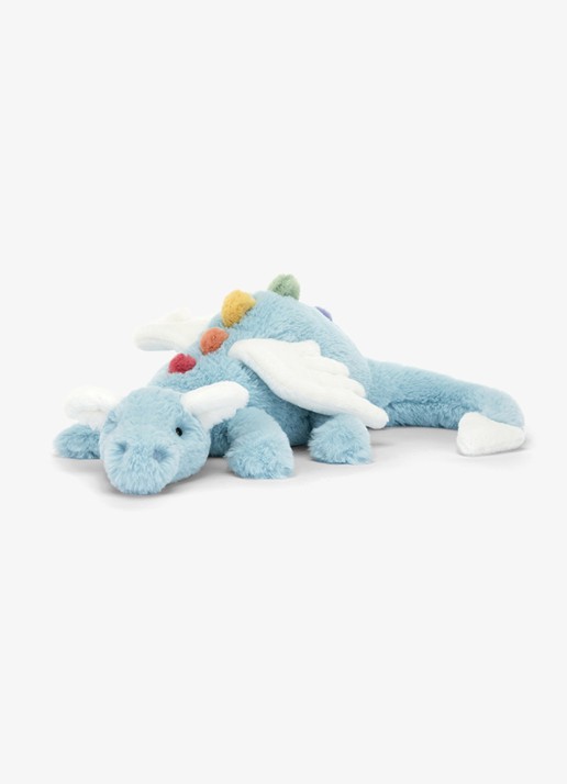 Jellycat Sky Dragon knuffel 12 cm - voorkant 2 blauw