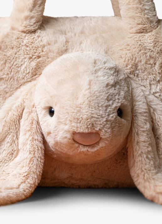 Jellycat Smudge Rabbit Tote Bag knuffel 24 cm - detail 5 multicolor