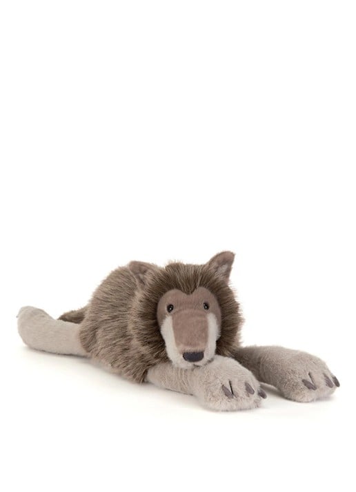 Jellycat Ulrich Wolf knuffel 19 cm - voorkant 3 grijs