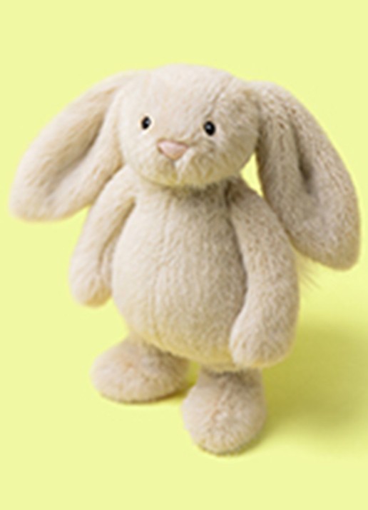 Jellycat Wheat Flufflet Bunny knuffel 18 cm - voorkant 2 multicolor