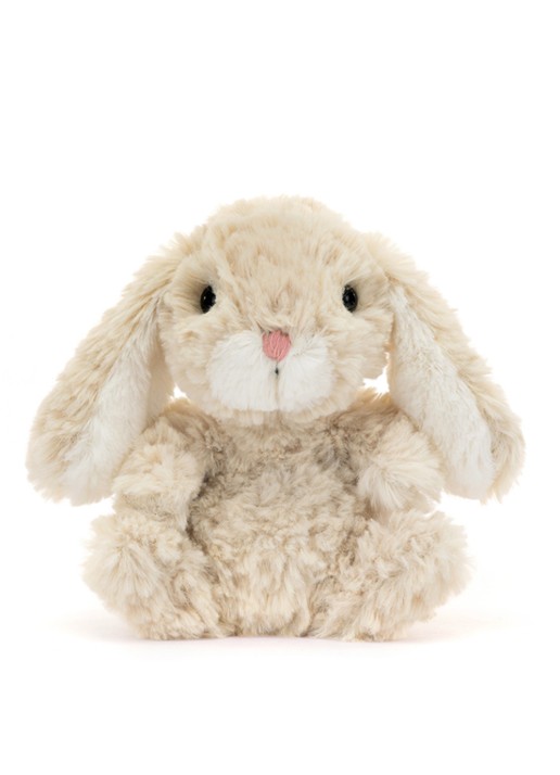 Jellycat Yummy Bunny knuffel 15 cm - voorkant 2 beige