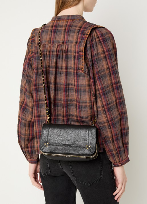 Jérôme Dreyfuss Bobi crossbodytas van geitenleer - voorkant 3 zwart