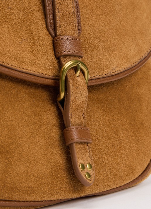 Jérôme Dreyfuss Gildas schoudertas van kalfssuède - detail 5 beige