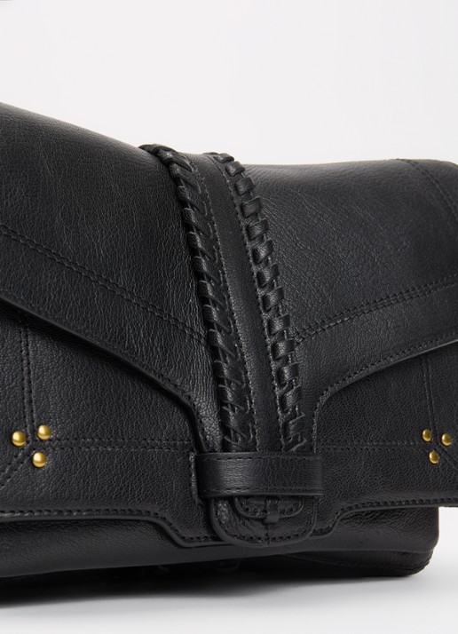 Jérôme Dreyfuss Harry M schoudertas van leer met verstelbare schouderriem en studs - detail 4 zwart