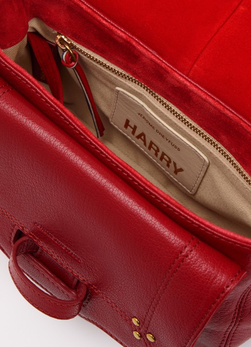 Jérôme Dreyfuss Harry S crossbodytas van geitenleer met verstelbare schouderriem - detail 3 rood