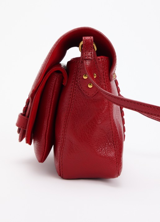 Jérôme Dreyfuss Harry S crossbodytas van geitenleer met verstelbare schouderriem - detail 4 rood