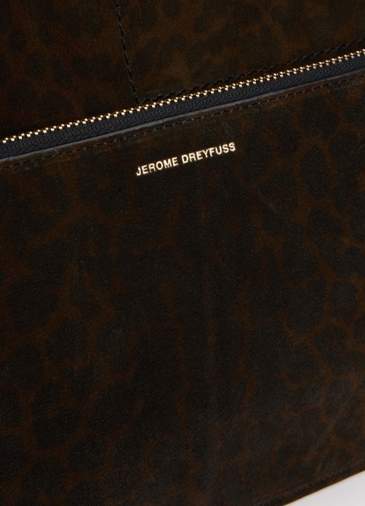Jérôme Dreyfuss Léon M shopper van kalfssuède met uitneembaar etui - detail 4 donkerbruin