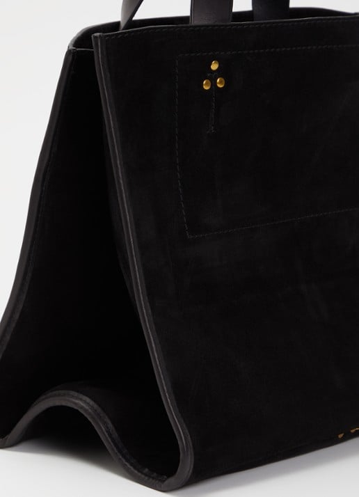 Jérôme Dreyfuss Leon M shopper van kalfssuède - detail 4 zwart