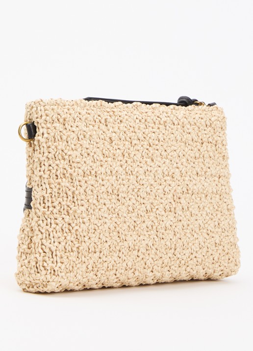 Jérôme Dreyfuss Lucky clutch van raffia - achterkant 5 beige