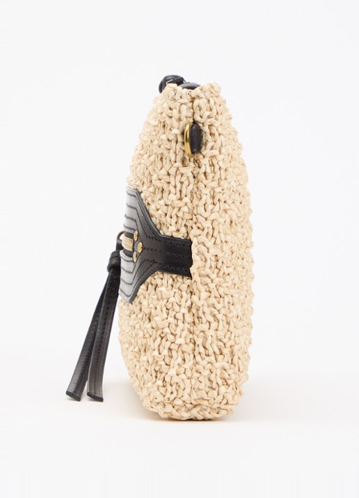 Jérôme Dreyfuss Lucky clutch van raffia - detail 2 beige