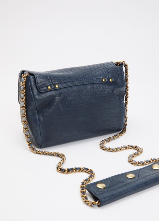 Jérôme Dreyfuss Lulu S crossbodytas van lamsleer met afneembare schouderriem - achterkant 6 donkerblauw