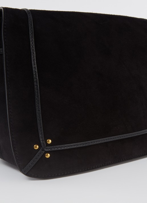 Jérôme Dreyfuss Pepito M crossbodytas van kalfssuède met geitenleren details - detail 5 zwart