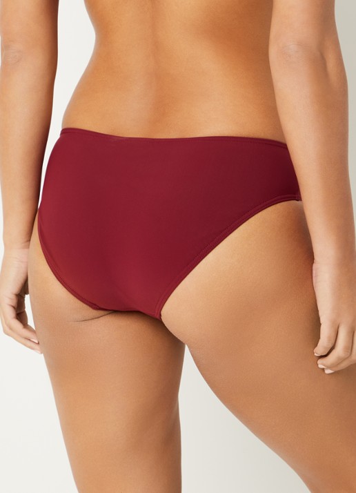 JETS Australia Bikinislip met plooidetail - achterkant 3 bordeauxrood