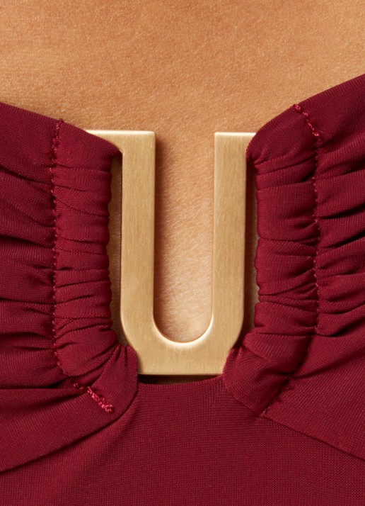 JETS Australia Bikinislip met plooidetail - detail 5 bordeauxrood