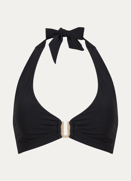 JETS Australia Jetset halter bikinitop met uitneembare vulling - voorkant 4 zwart