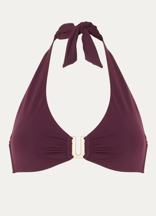 JETS Australia Jetset halter bikinitop met uitneembare vulling - voorkant 2 aubergine