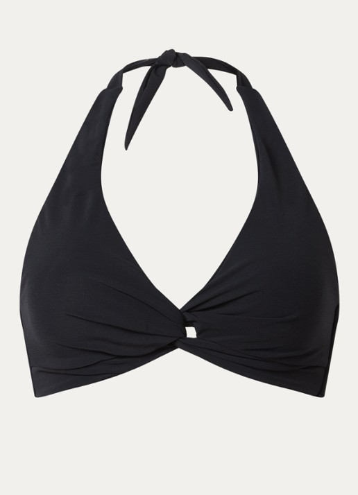 JETS Australia Jetset halter bikinitop met uitneembare vulling - voorkant 4 zwart