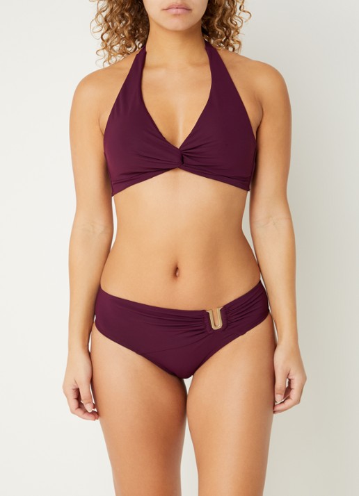 JETS Australia Jetset halter bikinitop met uitneembare vulling - voorkant 5 aubergine